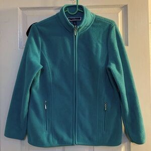 KAREN SCOTT FULL ZIP ACTIVEWEAR FLEECE JACKET SIZE PETITE SMALL TEAL
